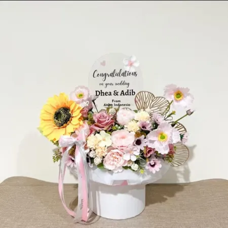 Bloom Box Akrilik Ucapan Wedding Natuna